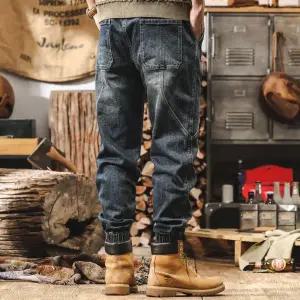 남자 팬츠 빈티지 가을 캐주얼 청바지 일자핏 워싱 루즈핏 조거 카고 OP3