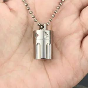 제통 알약통 휴대용 목걸이 티타늄 약통 키링 비상약