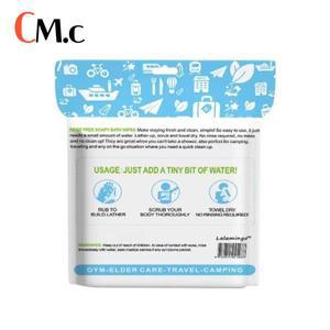 물티슈25개입 무세척 일회용 목욕 물티슈 20x20cm 비누 샴푸 함유 거품 타월 샤워