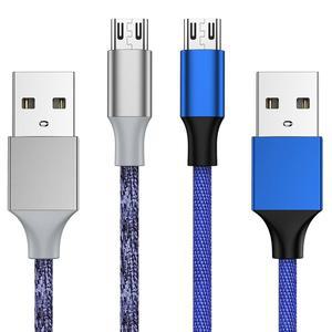 Xbox One 컨트롤러용 충전 케이블 - Xbox One S/X, Playstation 4, 듀얼쇼크 4 컨트롤러, 삼성, 안드로이드 폰용 2팩 10FT 나일론 땋은 마이크로 USB 2.0 충전 및 재생 데이터 동기화 코드