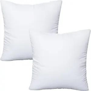 OKBA 베개 인서트 2종 세트 100 면 커버 침대 및 소파 - 실내 호텔 장식 14x14 흰색 포함
