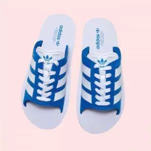아디다스 안성 폴더 가젤 비치 슬리퍼 슬라이드 신발 블루 JQ7425 4562466