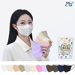 미연다 새부리형 2D 숨쉬기 편한 귀편한 일회용 컬러 마스크 대형 50매