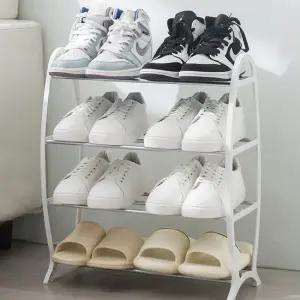 스텐 4단 신발장 선반 수납장 오픈형 조립식 정리대