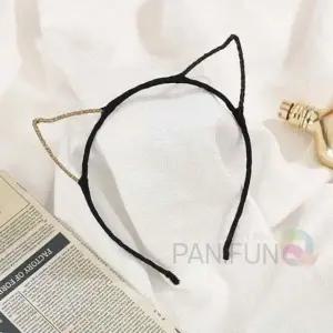 반짝 고양이헤어밴드 블랙 안아픈머리띠 동물머리띠 얇은머리띠 야옹이머리띠 귀여운헤어밴드