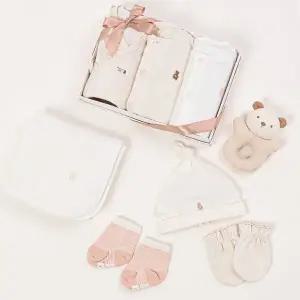 [오가닉맘][출산선물] 오가닉8종세트(배내저고리+내의2벌+손싸개+속싸보+신생모+양말+딸랑이)