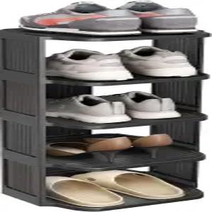 옷장용 신발장 현관문 입구용 5단 스태커블 스탠딩 플라스틱 좁은 높이의 수직 작은 공간의 신발 보관을