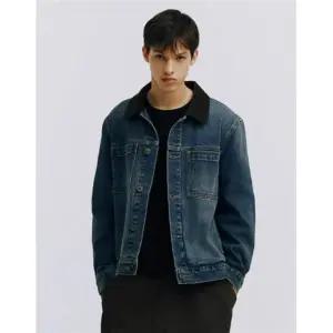 GIORDANO 코듀로이 카라 데님 자켓 074935 [다크워시드블루] 01074935 355516