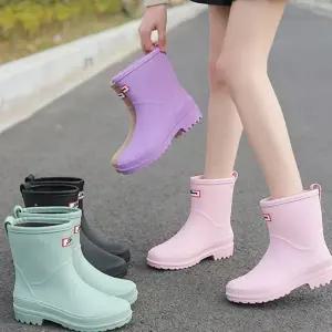 부츠 데일리 미들 가벼운 장화 생활 여성 비오는날 미끄럼 장마철 방지 발목