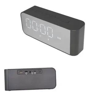 무선 스피커 휴대용 탁상 시계 블루투스 스피커 라디오 캠핑 충전식 디지털 사무실 야외 듀얼
