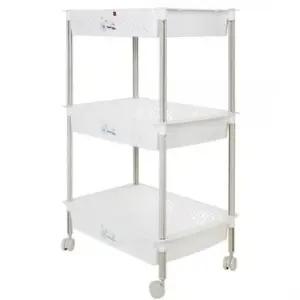 BS 페)이동식다용도선반3단 흰색 기저귀 바퀴