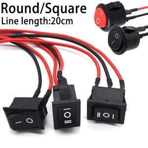5Pcs 미니 소형 로커 스위치 12V ON OFF 와이어 6A250V 10A125V 토글 자동차 보트 RV 블랙