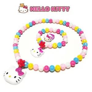 키티 KS40 레인보우 유아 액세서리 세트 목걸이 팔찌 반지 3종