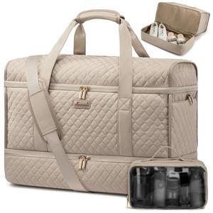 LOVEVOOK 대형 여행용 더플백, 신발장이 있는 여성용 위켄더백, 여성 노동력 전달용 오버나이트 병원백, 캐리온백 개인 물품 여행 가방, 요가 짐 더플백