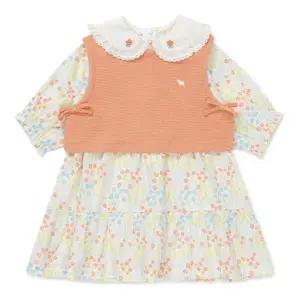 [블루독베이비 10] 26SSOR)7부플라워베스트SET드레스(백일돌아기옷) (46314400060)