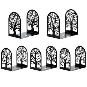 해피하피 북엔드, 선반용 메탈 장식용 모던 트리 홈 오피스 헤비 듀티 북 홀더 스토퍼, 6.9