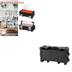 호환  X4YD 도구 상자 하드웨어 보관 주최자 소형 부품 케이스 이동식 분배기가 있는 휴대용 플라스틱 태클