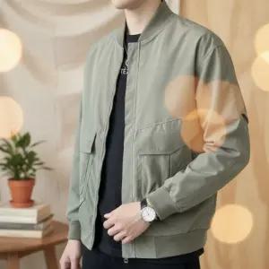 남성 루즈핏 포켓 간절기 캐주얼 봄버 자켓