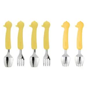 실리콘 스푼포크 스포크 케이스 세트 옐로우