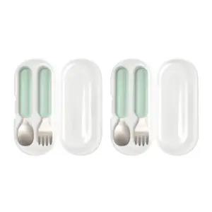 에.디.슨 유아 스푼 포크 실리콘 어린이집 준비물 X2