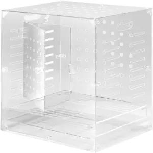 작은 새들을 위한 투명 아크릴 새장 핀치 카나리아 잉꼬를 디스플레이 서식지 - 청소 및 조립이 용이함