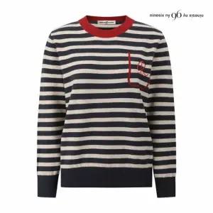 [나인식스뉴욕] 레드넥 스트라이프 R자수 니트 (NPCKP010M0)