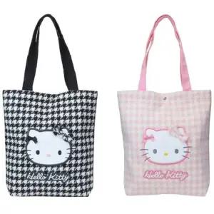 산리오 캐릭터 헬로키티 오데카케 토트백 가방 격자