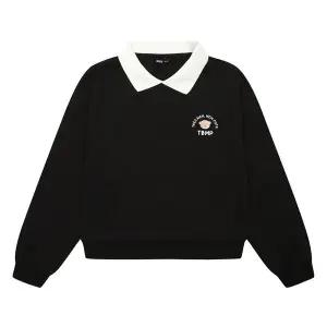 [보리보리/소이]여아 베어 카라 배색 맨투맨 티셔츠 24S1461_BK