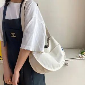 캔버스 호보백 반달모양 투포켓 캐주얼 숄더 크로스백 YXP7+4CLc