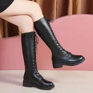 여자 지퍼 롱부츠 기모안감 롱패션부츠 성인장화 발편한 여성