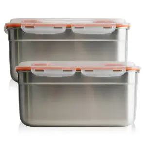 올품락 포스코 STS304 스텐밀폐용기 김치통 더블핸디 2호 10L x 2개