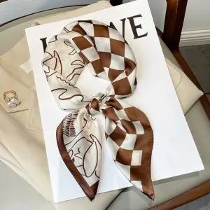 실크 스카프 봄 가을 쁘띠 머플러 방도 여성 선물 tEH6+1stm