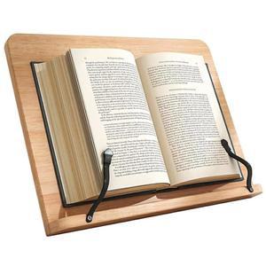 대나무 책꽂이, 조절 가능한 독서용 받침대, 천연 목재, 독서, 요리를 위한 데스크탑 문서 스탠드(11x7.9인치)