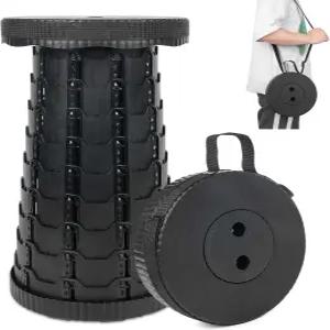 테바이보 접이식 텔레스코프 휴대용 의자 캠핑용 적재 용량 550파운드(블랙)로 업그레이드된