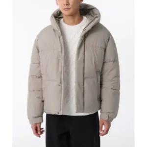 무신사스탠다드 데일리 푸퍼 후디드 숏 패딩 재킷 라이트 베이지 1631173