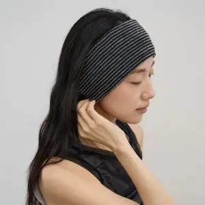 [다잇템] 여자 줄무늬 넓은 스포티 단가라 스웨터 헤어밴드