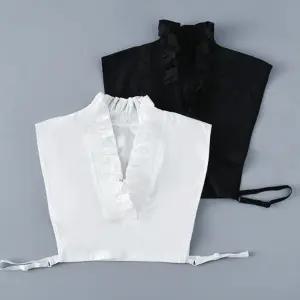 페이크넥 카라 셔링 V넥 블라우스 레이어드셔츠 패션소품 코디 상의 우아한