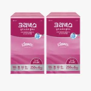 크리넥스 실크소프트 플러스 미용티슈 250매 (6입) [2팩]