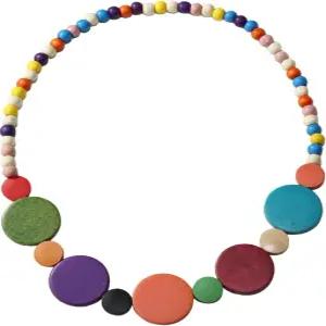 MMIUAEG 컬러풀 에스닉 나무 귀걸이 라운드 스테이트먼트 댕글 다층 기하학적 구슬 팔찌 목걸이 세트