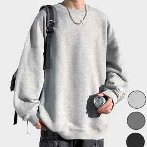 라운드 데일리 레이어드 스웨트셔츠 남성 맨투맨 티셔츠 오버핏 루즈핏 가을