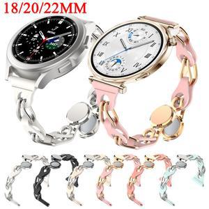 삼성 갤럭시 워치 7 6 5 4 44mm 40mm 마그네틱 실리콘 밴드용 스트랩 메탈 팔찌 4/6 클래식 18/20/22mm 체인