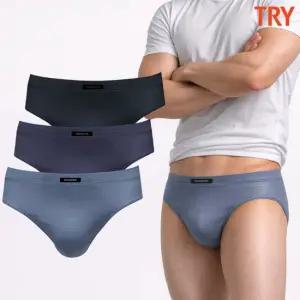 트라이 남자여름브리프 삼각팬티 인견 시원한 변화직 스판 인밴드 3종 세트