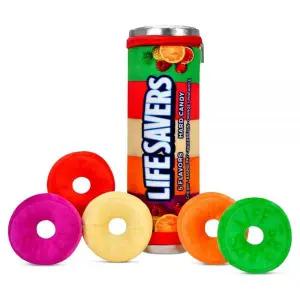 Iscream Life Savers 캔디 파이브 맛 롤 36.8cm x 15.9cm(14.5인치 x 6.25인치) 베개 세트, Life Saver 미