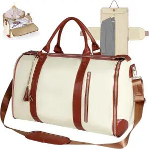 여행용 기스탁 의류 가방 신발 파우치와 탈부착 가능한 어깨끈이 있는 여성용 컨버터블 캐리 더플백 대형