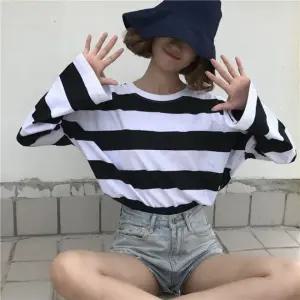 오버핏 단가라 라운드 티셔츠 여성 봄가을 봄티 롱티 롱긴팔티 봄레이스티 면티 여자