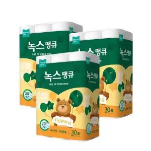모나리자 녹스 땡큐 3겹 30m 30롤 x 3팩 화장지 휴지 두루마리_JS