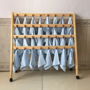 이동식 유치원 어린이집 가정용 원목 수건걸이 정리대