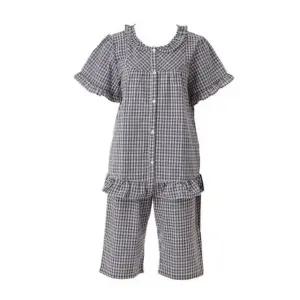 [갤러리아] [여]시원하고 가벼운 면 지지미 선염체크 파자마 (VPAS202W)