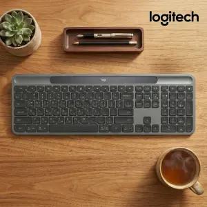 (국내정품) 로지텍 시그니처 슬림 K980 Solar 태양광충전 블루투스 팬터그래프 키보드 한글자판
