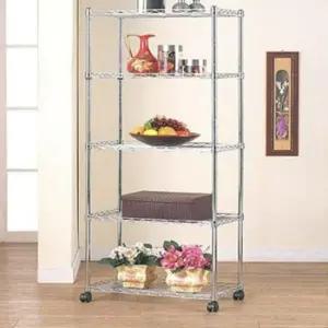 앵글선반 5단 철제 선반 트롤리 팬트리 수납함 이동식 벽 모듈